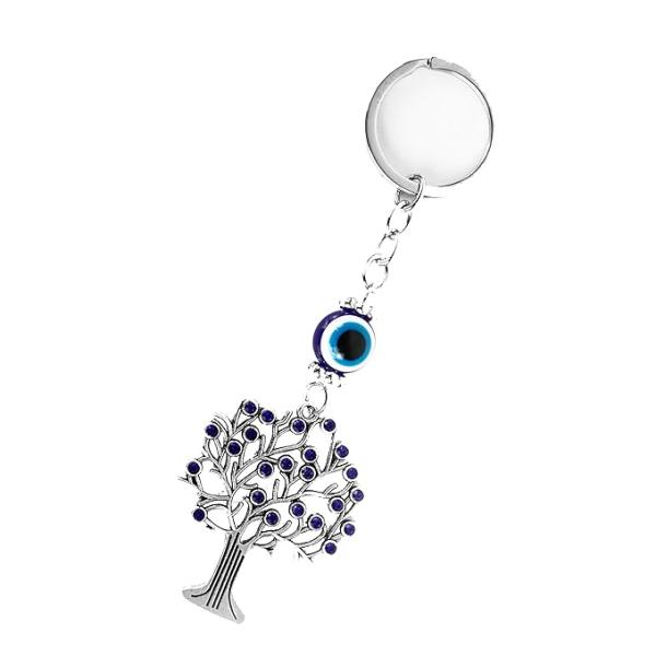 Evil Eye Tree of Life Keychain – Protective Nazar Charm Keyring Gift – collectible keychain accessory for car, bike and bag keys